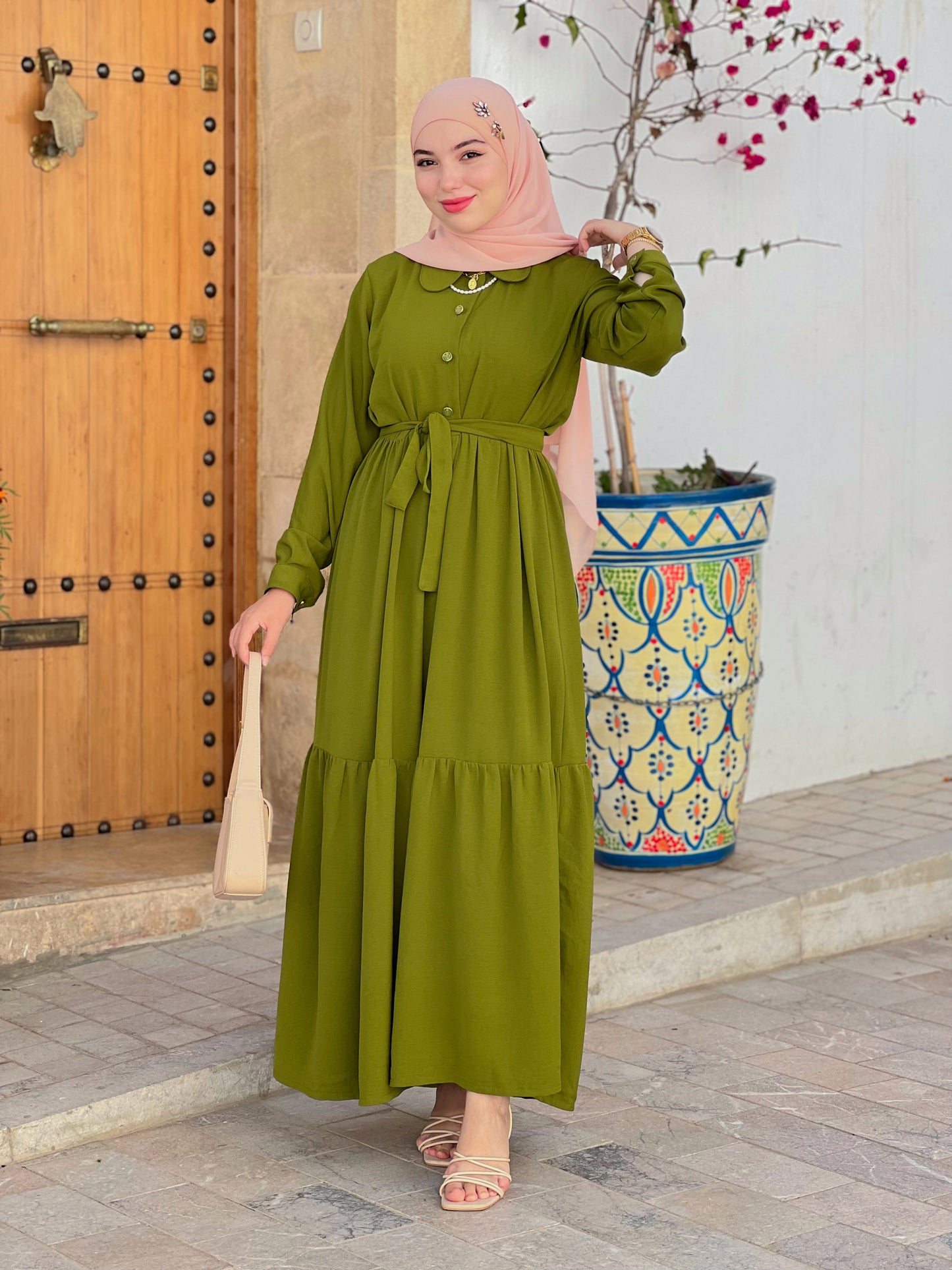 Robe Farha  vert-olive