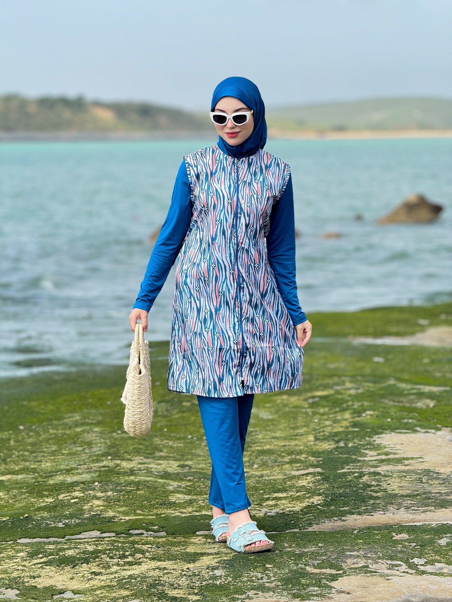 Burkini océan bleu