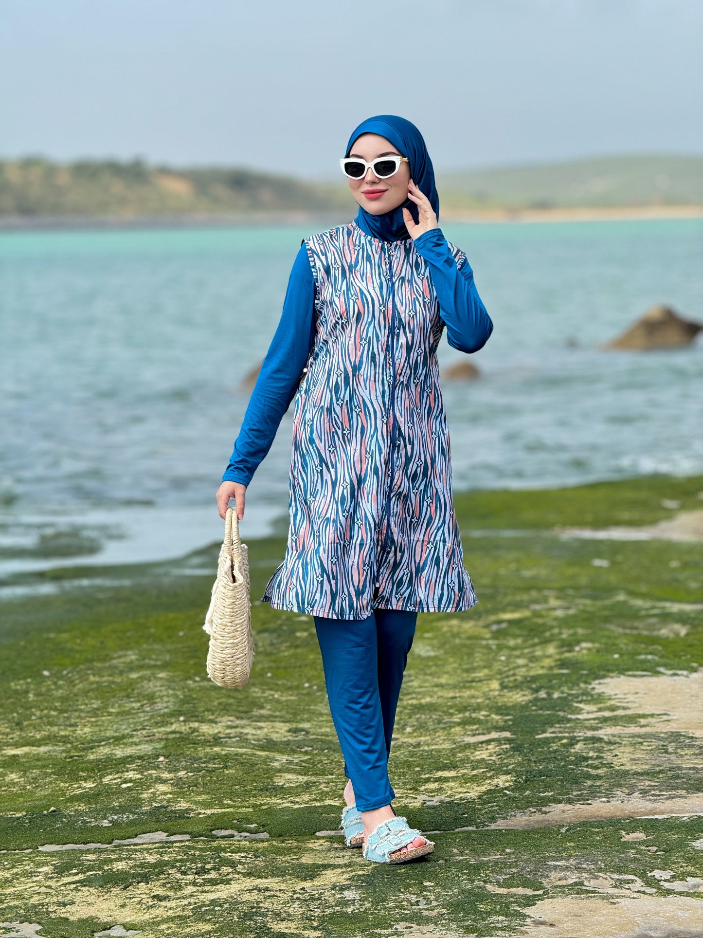 Burkini océan bleu