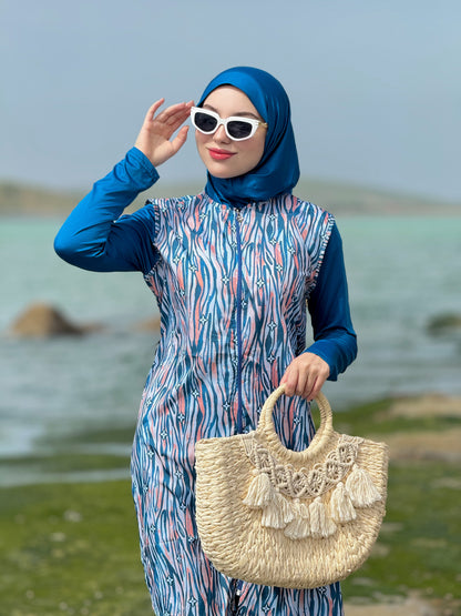 Burkini océan bleu