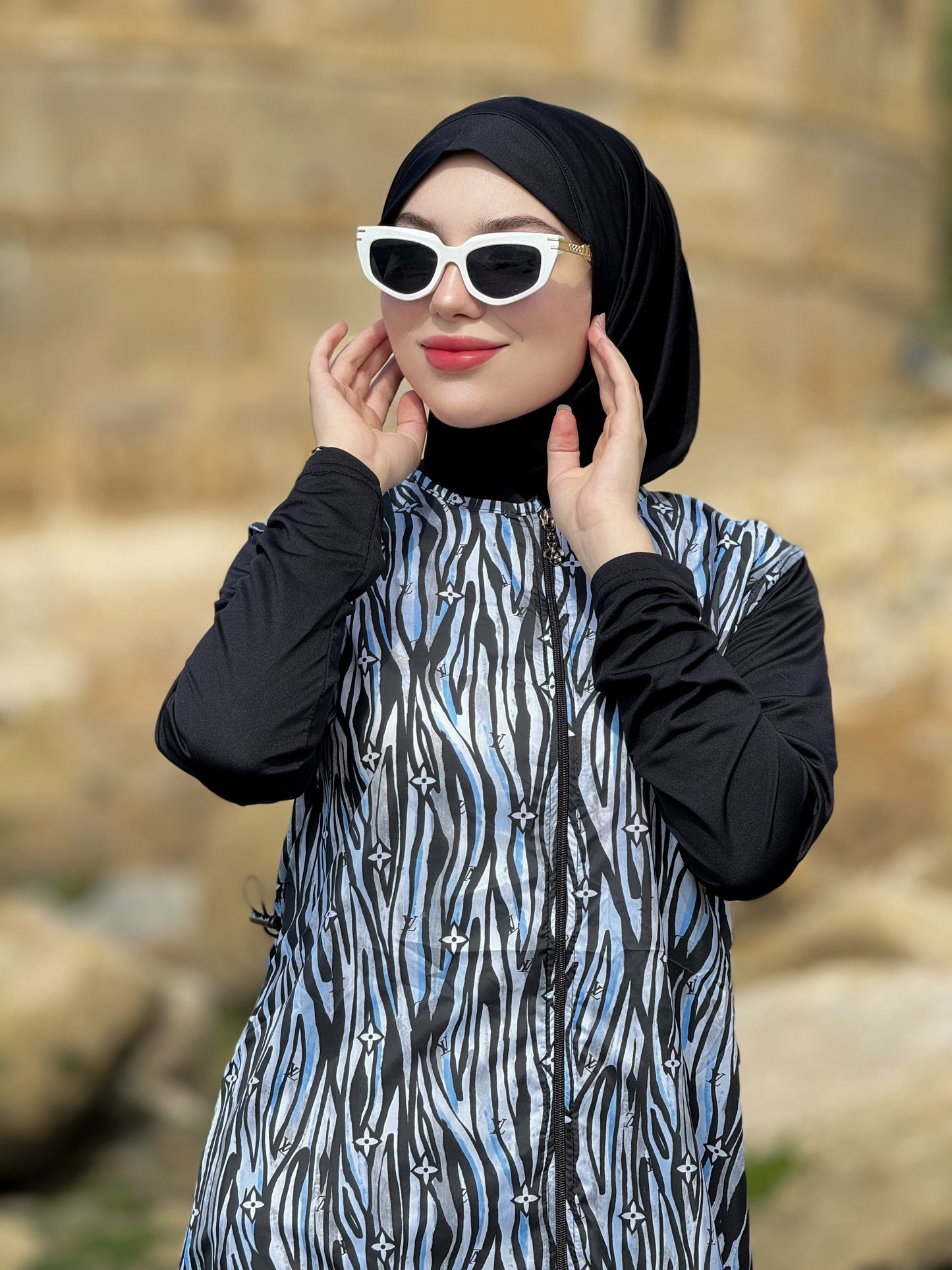 Burkini océan bleu  Noir