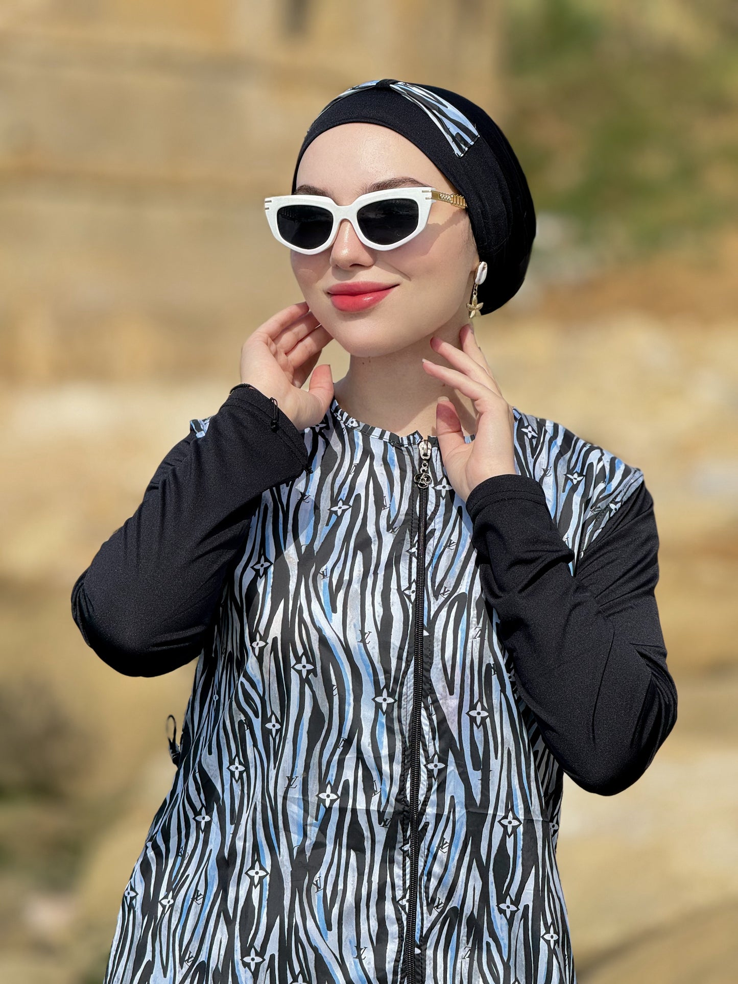 Burkini océan bleu  Noir